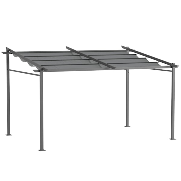 Rootzin tummanharmaa pergola - Terassi katto - sisäänvedettävä katos - aurinko ja sävy - 3,97 m x 2,95m x 2,3m