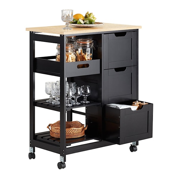 Rootz förvaringsskåp - byrå - Organizer - MDF och furu - 67cm x 84,5cm x 37cm - Mobil med hjul - Finns i 3 färger