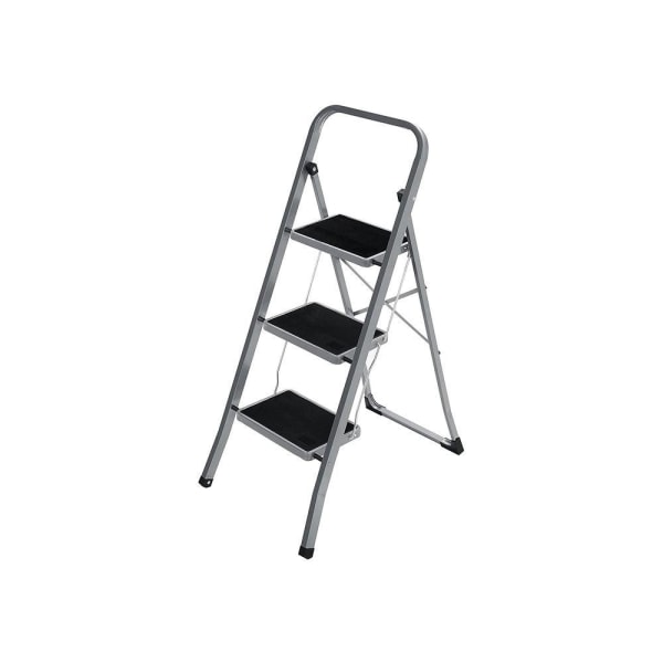 Rootz Step Pall - Step Pall med 3 steg - Fällbar Step Pall - Bärbar Step Pall - Kök Step Pall - Badrum Step Pall - Lätt Step Pall - Grå/svart