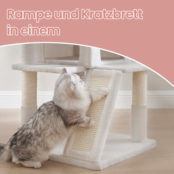 Rootz Ultimate Cat Tree - Stor platform - Scratching Post - Plush & Sisal - 48,1 x 48,1 x 96,1 cm