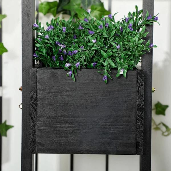 Rootz Plant Box - Kombination - Modulär design - Stativram - Naturligt trä - Svart - 90 x 45 x 170 cm