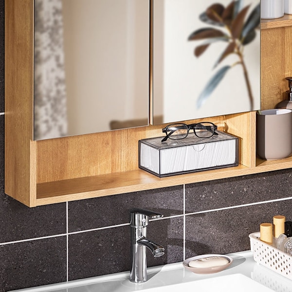 Rootz Wall Cabinet Mirror Door - Wall Storage - Justerbar hylde - Rumbesparende - 80x70x13cm
