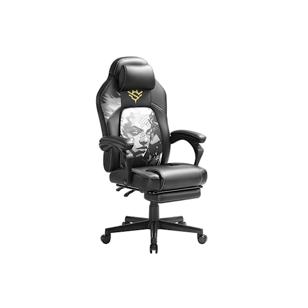 Rootz Højdejusterbar spilstol - Spilsæde - Gamerstol - Ergonomisk komfort - 70x70x (119-129) cm - Blæk sort