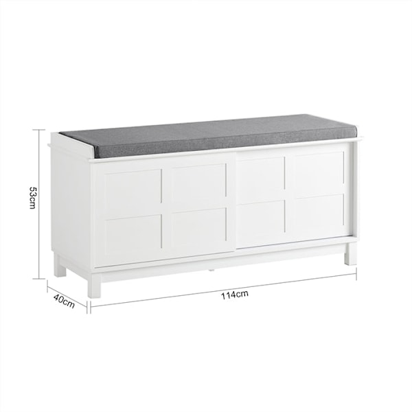 Rootz-kenkäpenkki, jossa säilytystila - Istuva lipasto - Sisääntulopenkki - Suuri kapasiteetti - Monipuolinen käyttö - Mukava tyyny - 114cm x 53cm x 4
