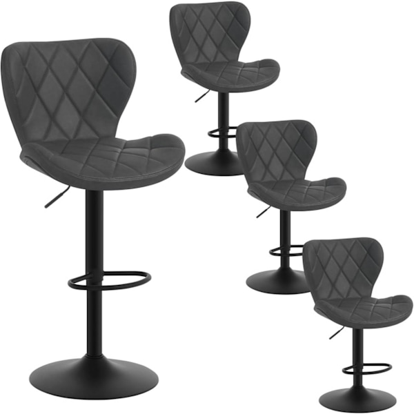Rootz Vintage Barstolsset i konstläder - Vridbara pallar - Rustika stolar - Slitstark komfort - 47cm x (89-109,5cm) x 54cm