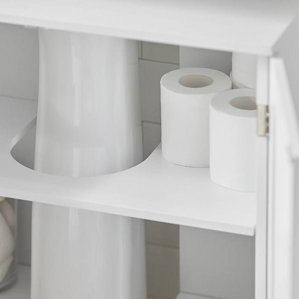Rootz Vask Underskab - Badeværelsesvask - Opbevaringsskab - Magnetisk låsning - Justerbar hylde - MDF Konstruktion - 60cm x 60cm x 30cm