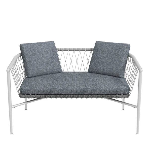Rootz Havesæt - 4 stykker - Gyngefunktion - Sædehynder - Polyrattan - Metalramme - Grå - 68W x 68D x 67H cm