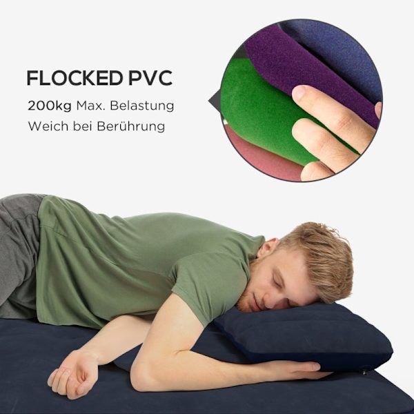 Rootz luftmadrass för 2 personer - Uppblåsbar säng - Campingmadrass - Optimalt kroppsstöd - Snabb uppblåsning - Slitstark halkfri yta - 203cm x 152cm