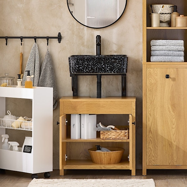 Rootz badeværelsesopbevaringsskab - Skab under vask - Organizer - Justerbar hylde - MDF,E1 - PB,E1 - Vægt 13,8 kg - 60 cm x 60 cm x 35 cm