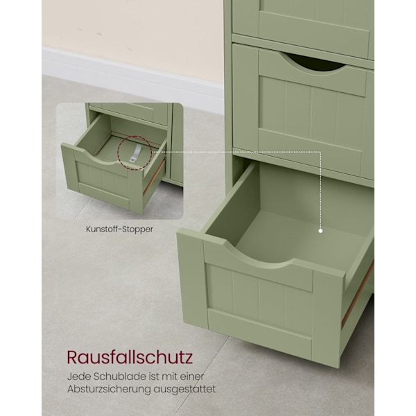 Rootz Forest Green säilytyskaappi - korkea kaappi - MDF - 45 kg ylähyllyn kapasiteetti - 30 cm x 55 cm x 82 cm