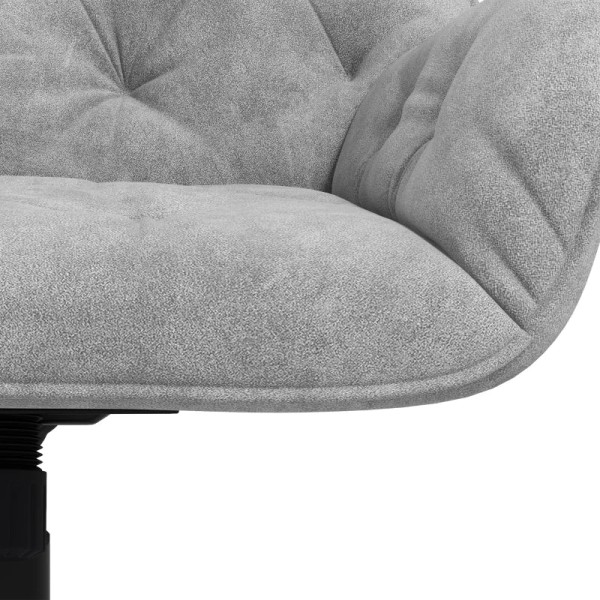 Rootz Kontorstol - Skrivebordsstol - Computerstol - Højdejusterbar - Fløjlsagtig polyester - Velvet Look - Grå - 60cm x 61cm x 91cm
