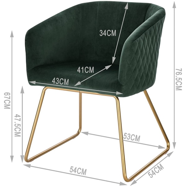 Rootz Velvet Dining Chair - Elegant Stol - Bekväma sittplatser - Ergonomisk design, hållbar konstruktion, Snygg mångsidighet - 76,5 cm x 43 cm x 41 cm