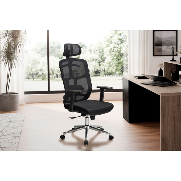 Rootz Modern Swivel Chair - Kontorsstol - Ergonomisk stol - Meshöverdrag - Justerbart svankstöd - 120-130cm x 68cm x 68cm
