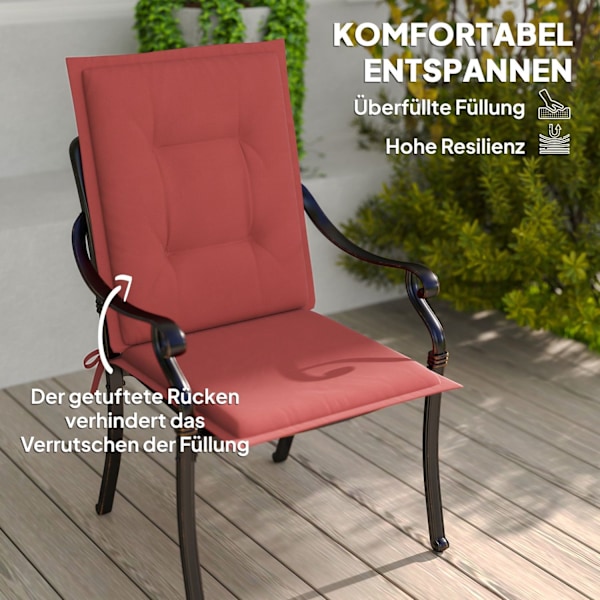Rootz 4 -styckesstolkudde - stolkudde - utomhusdyna - UV -resistent - 108 cm x 50 cm x 5 cm