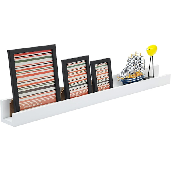 Rootz kelluva hylly - Seinähylly - Valkoinen seinäteline - Laadukas MDF - Tilaa säästävä - 100cm x 11cm x 9/5cm