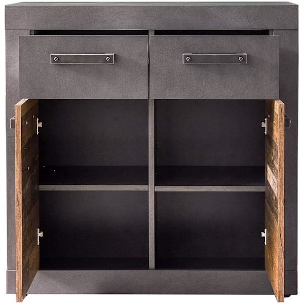 Rootz skænk - Opbevaringsskab - Brun og sort - 82 x 86 x 37 cm
