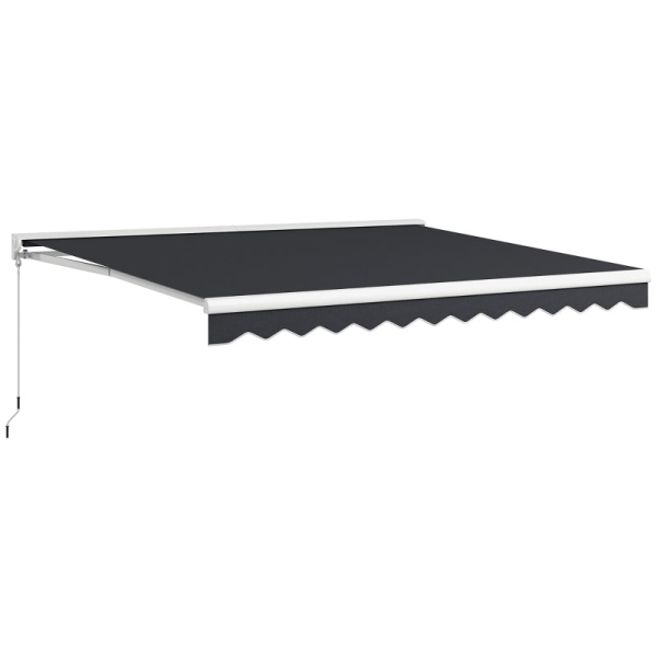 Rootz Markis - El - Manuellt utdragbar - Väggfästen - Hel kassett - Fjärrkontroll - Aluminiumram - Polyester - Grå - 395L x 300W cm