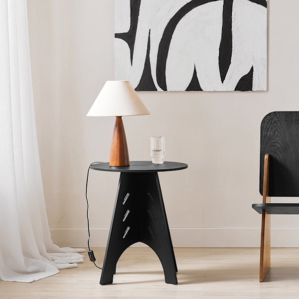 Rootz træsidebord - Sofabord - Tandledsbord - Nem montering - Miljøvenlig - Støjreducerende gulvbeskyttere - H55 x Ø46,5 cm