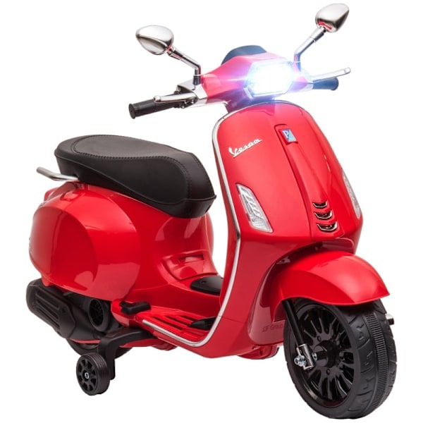 Rootz 6V Vespa elektrisk motorcykel - Barnmotorcykel - Elcykel för åkande - Glödande strålkastare - Musik - FM-radio - Stabila hjul - 107cm x 47cm x 7