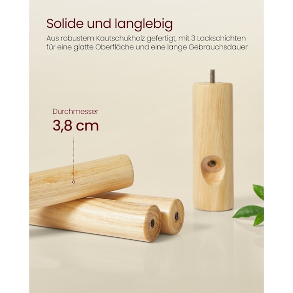 Rootz Rubber Wood Coat Stand - Cappuccino Dye - Garderobe Stand - Holdbar bøjle - 30x30x175 cm