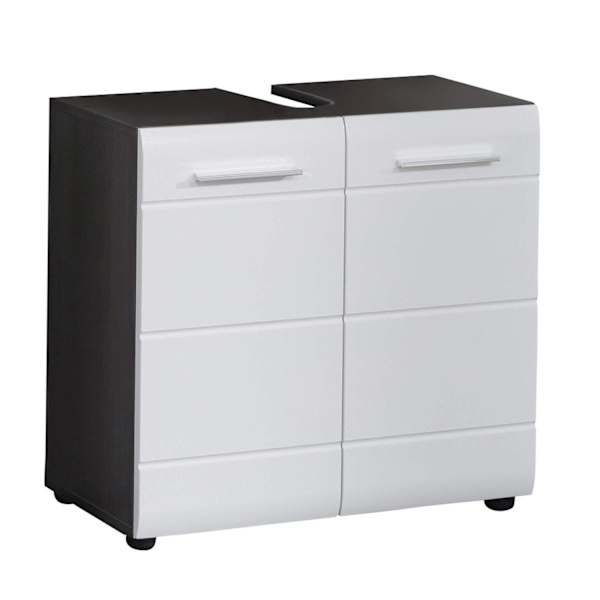 Rootz Bathroom 2-Piece Set - Bath Ensemble - Vanity Combo - Furnishing Set - Decor Suite - Bathroom Kit - Bath Duo - White High Gloss - 60 x 182 x 31