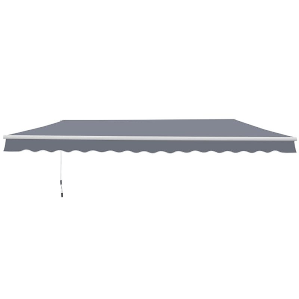 Rootz Markis - Manuellt infällbar markis - Aluminium Markis - Ledad markis - Grå - 4m x3m