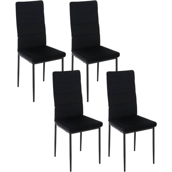Rootz spisestuestole Sæt med 4 - Fløjlsstole - Metalbenstole - H