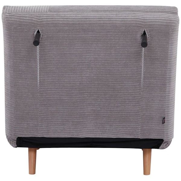 Rootz 2-i-1 Fåtöljsäng - Justerbart nackstöd - Manchesterlook - Grå - 82 cm x 8 cm x 83 cm