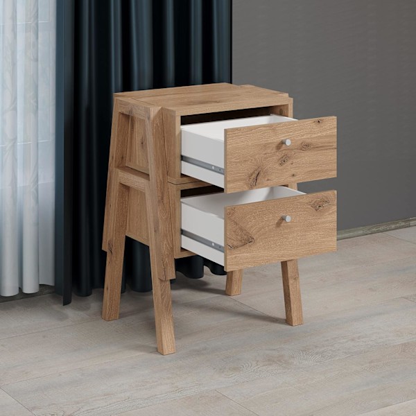 Rootz Stackable Chest - Drawer Set - Storage Unit - Furniture Organizer - Bedroom Accessory - Side Table - Viking Oak - 47x47x40 cm