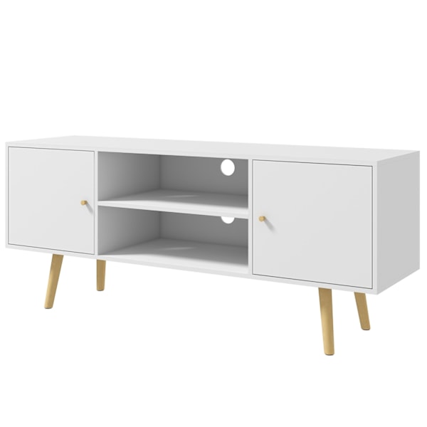 Rootz TV møbler Enhed - Skandinavisk stil - TV Stand - Pine Wood - Elegant design - 120 x 34 x 50 cm hvid