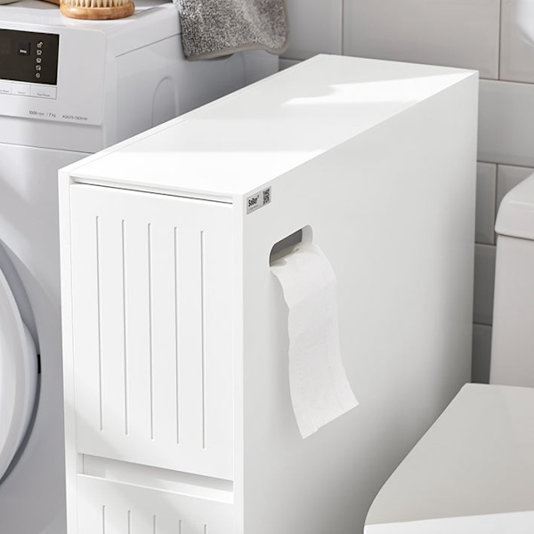 Rootz Niche Opbevaringsvogn - Køkkenvogn - Badeværelsesskab - Mobil og stabil - Rigelig opbevaring - MDF-konstruktion - 20cm x 75cm x 60cm