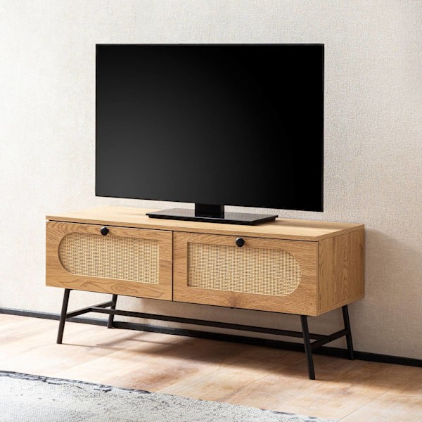 Rootz TV Underskab - Moderne TV Stand - Mediekonsol - Elegant vævet design - 100 cm x 45 cm x 40 cm