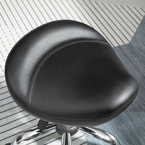 Rootz Salon Pall - Kontorspall - Pall i konstläder - Justerbar i höjdled - Ergonomisk design - 48cm x 48cm x 54-69cm