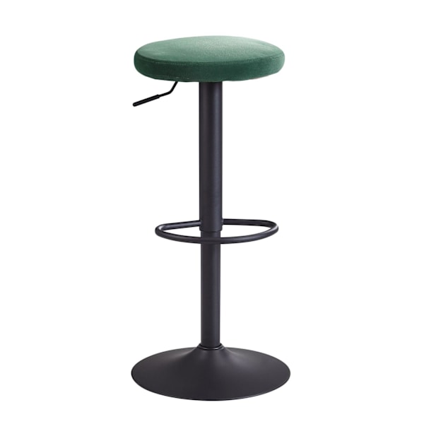 Rootz baarijakkara sametinvihreä jakkara ilman selkänojaa 58 - 79 cm - Keittiöjakkara kangas - metalli 100kg - Design baarijakkara työjakkara pyörivä