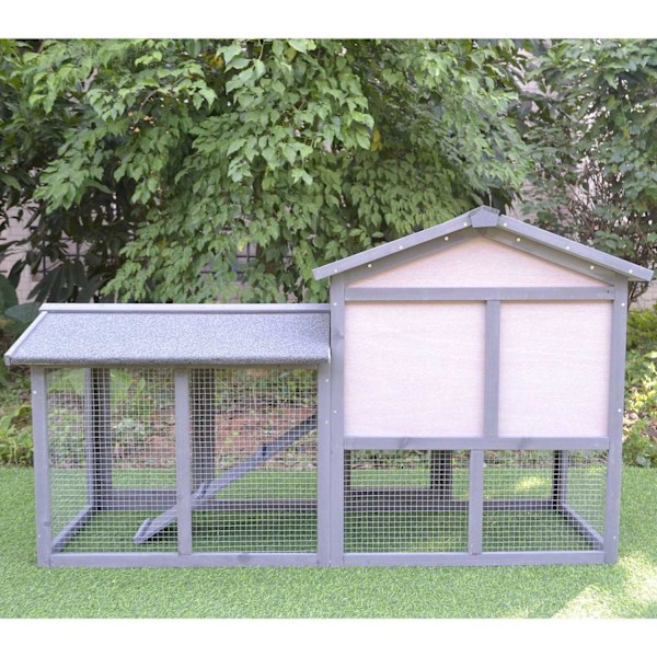 Rootz kaninbur - grå, hvid - brænde, metal, bitumenfilt - 57,87 cm x 21,25 cm x 33,07 cm