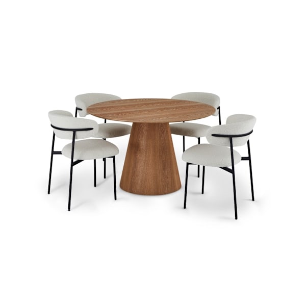 Matbord Rootz - Runt bord - Köksbord - MDF och faner - Elegant design - Utrymmeseffektivt - Stabilt och robust - 120cm x 120cm x 76cm