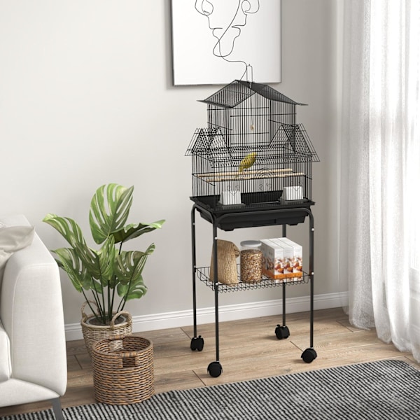 Rootz Bird Cage Birdhouse - Aviary House - Bird Shelter - Easy Cleaning & Transport - 50,5L X 41W X 121H CM