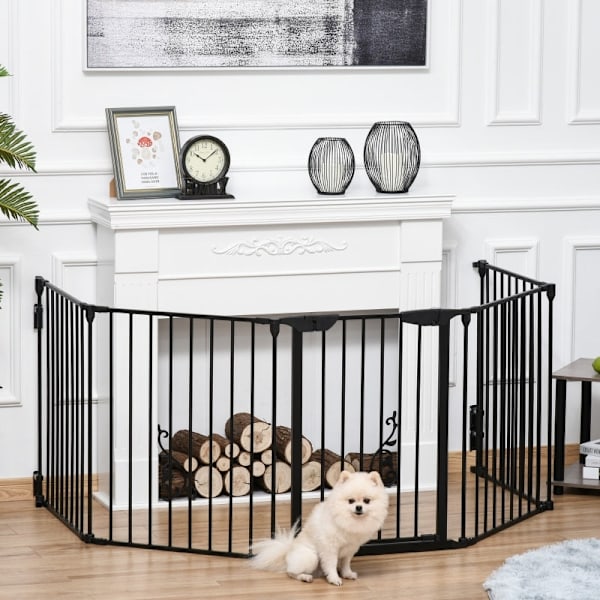 Rootz 2-in-1 Barrier Dog Leikkikehä - Lemmikkiaita - Turvaportti - Turvallinen ja kokoontaitettava - 300 cm x 3 cm x 74,5 cm täysin pidennetty