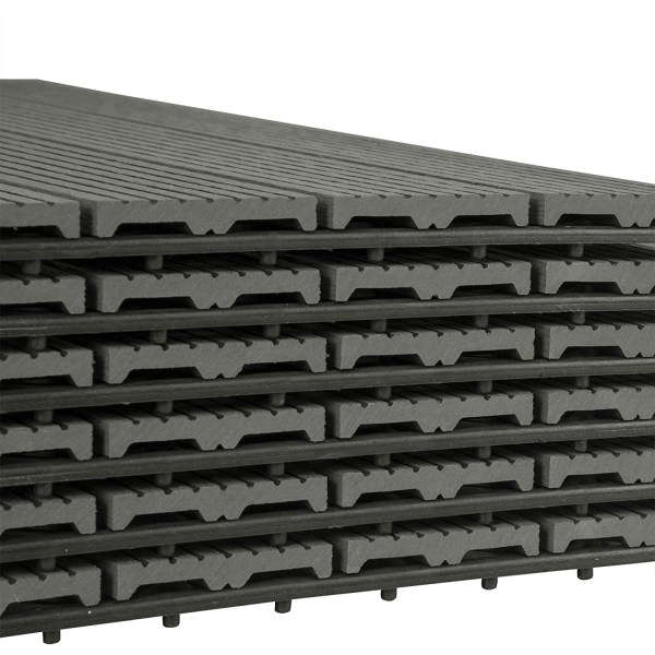 Rootz WPC -terassilaatat - Wood Look Click -laatat - Ulkolattia - Kestävä, säänkestävä, helppo asentaa - 30x60 cm jokainen laatta