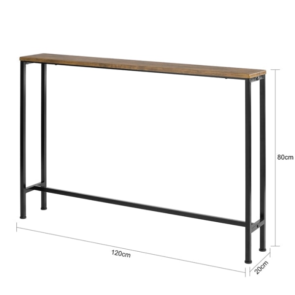 Rootz Vintage -konsolipöytä - Eteisen pöytä - Senkki - MDF ja metalli - Tukeva, tilaa säästävä, heilumaton muotoilu - 120 cm x 65 cm x 20 cm