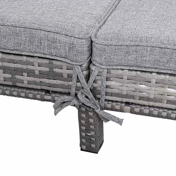 Rootz Garden Dubbelsäng - Grå - Metall, Rotting, Polyester - 76,77 cm x 48,42 cm x 11,02 cm