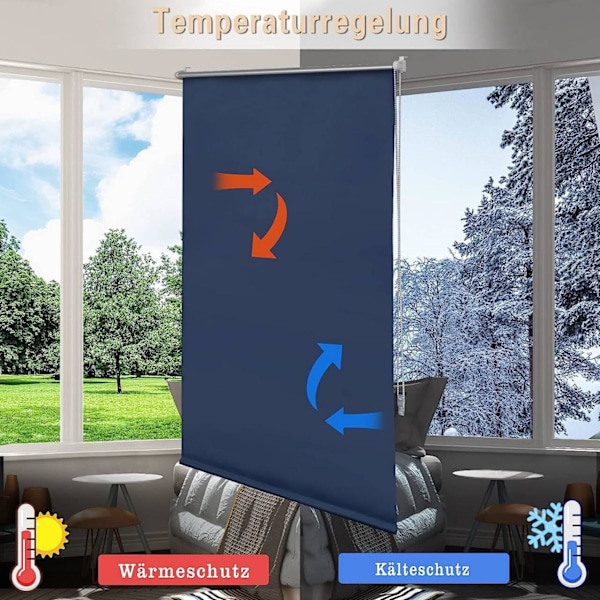 Rootz pimennysverho - Ikkunan lämpöverho - Aurinkosuojaverho - Klemmfix Design - Lämmöneristys - 40-120cm x 160/210cm
