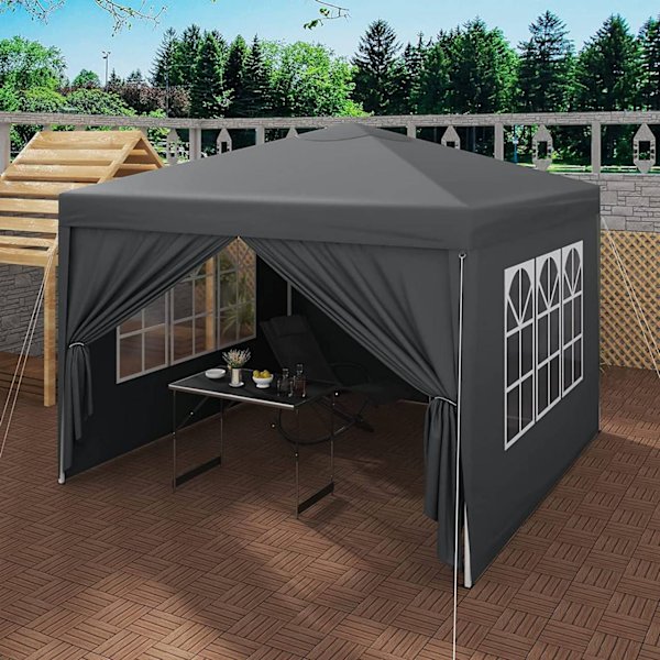 Rootz Premium Outdoor Gazebo - Event Pavillion - Have baldakin - Robust, vandtæt, UV-beskyttelse - Nem opsætning - 3x3m - Metalramme, 210D Oxford stof