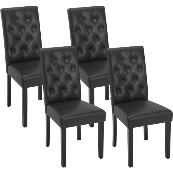 Rootz Matsalsstolar - Köksstolar - Bekväma sittplatser - Ergonomisk design, enkelt underhåll, hög hållbarhet - konstläder och massivt trä - 44cm x 99c