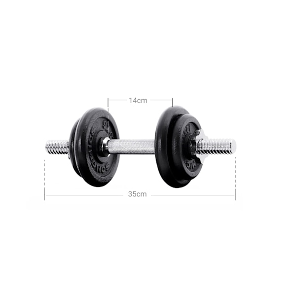 Rootz 30 kg justerbart håndvægtssæt - Hjemmegymnastikudstyr - Vægtløftningssæt - Tilpasset træning - Kompakt design - 35 cm x 30 mm