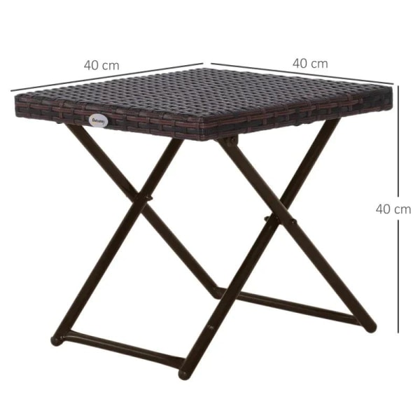 Rootz Foldebord - Sofabord - Havebord - Sidebord - Havemøbler - Blomsterstativ - Brun - 40 x 40 x 40 cm