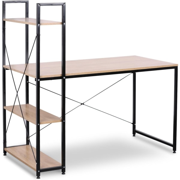 Rootz multifunktionsskrivbord - Hemmakontor, Spelbord - Rymlig förvaring, anpassningsbart, hållbart - Eksvart - 120 cm x 120 cm x 64 cm