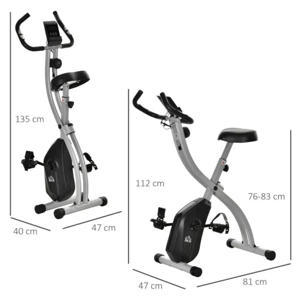 Rootz Home Trainer Motionscykel - Cykeltræner med 8 niveauer - Justerbar magnetisk modstand - Foldbar fitnesscykel - LCD træningscomputer - Håndpulsse