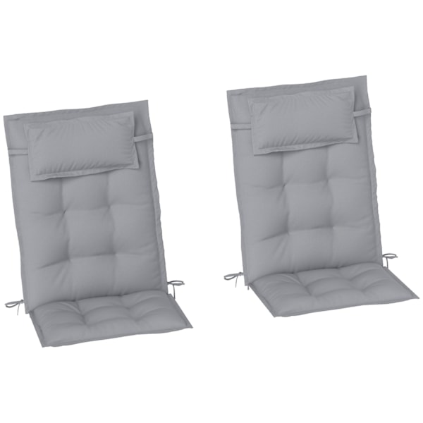 Rootz 2 stykker Sun Lounger Edition - Garden Lounger Pads - polstrede puder - Vandafvisende - 50 cm x 116 cm x 5 cm, grå