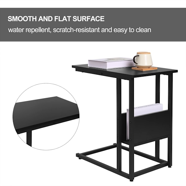 Rootz Soffbord - Sidobord - Avslutsbord - Loungebord - Vardagsbord - Accentbord - Svart - 55x36x59,5cm